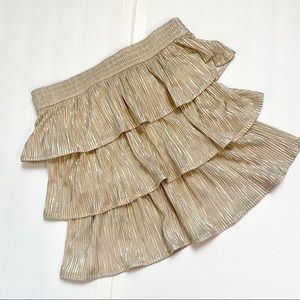 Girl’s Candies Gold Tiered Ruffle Skirt